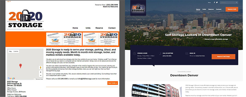 Denver Storage Company Website Design
