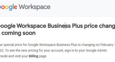 Google workspace business price increase 18