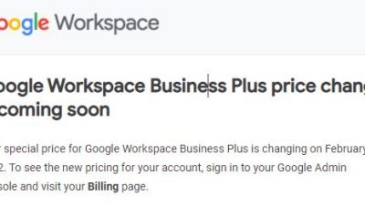Google workspace business price increase 18