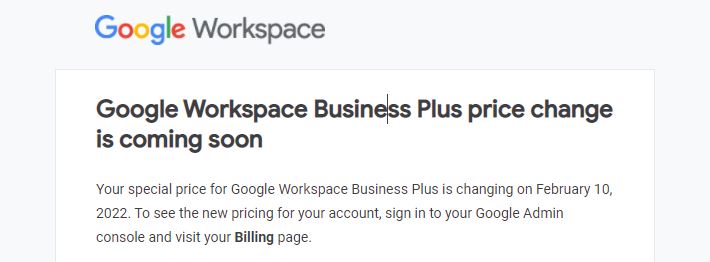Google workspace business price increase 18 Google workspace business price increase 18